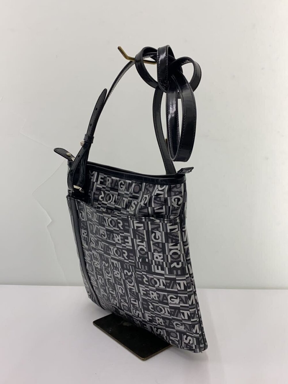 Salvatore Ferragamo Shoulder All over Gray Bag Gray